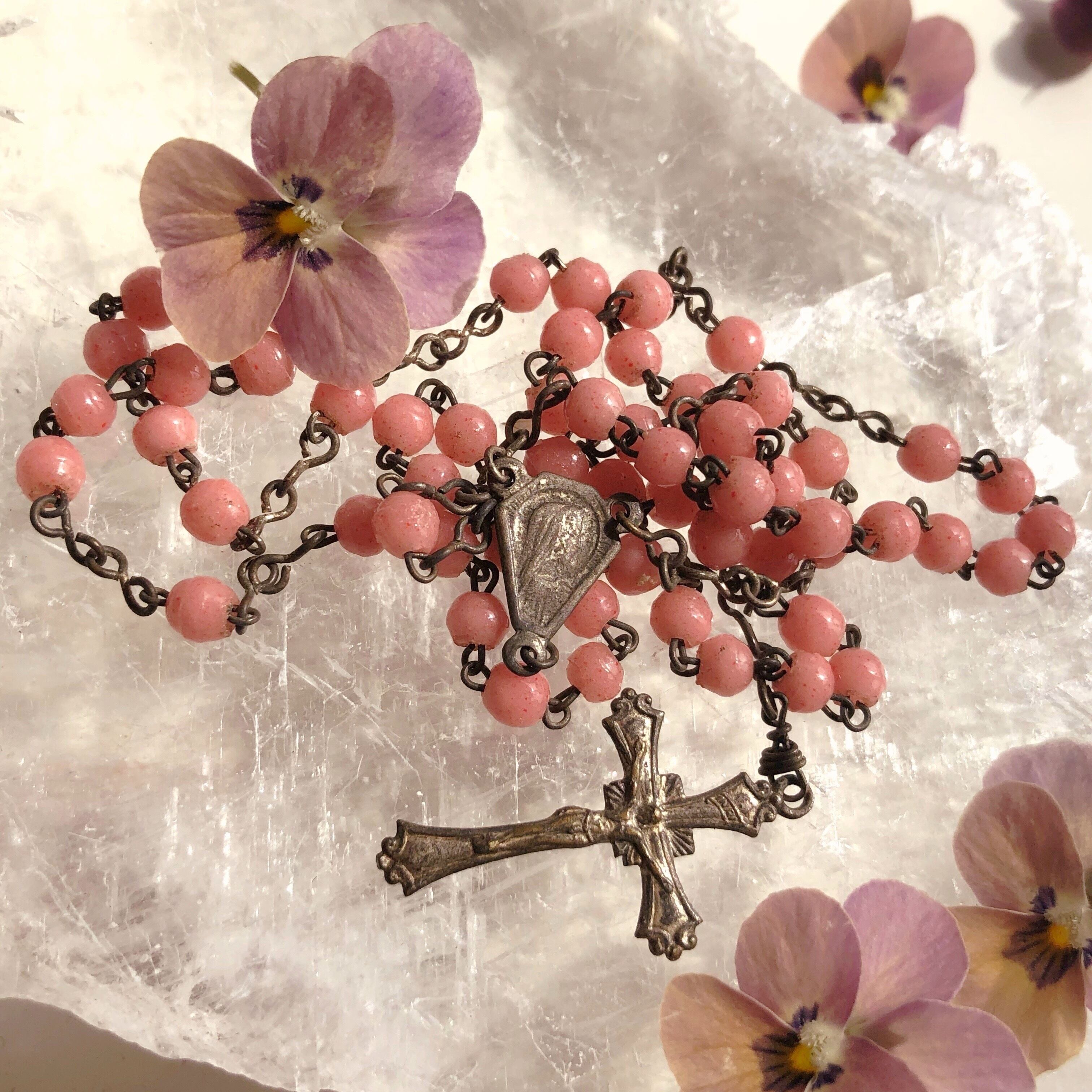 ブラッドストーンのアンティークロザリオフランス製