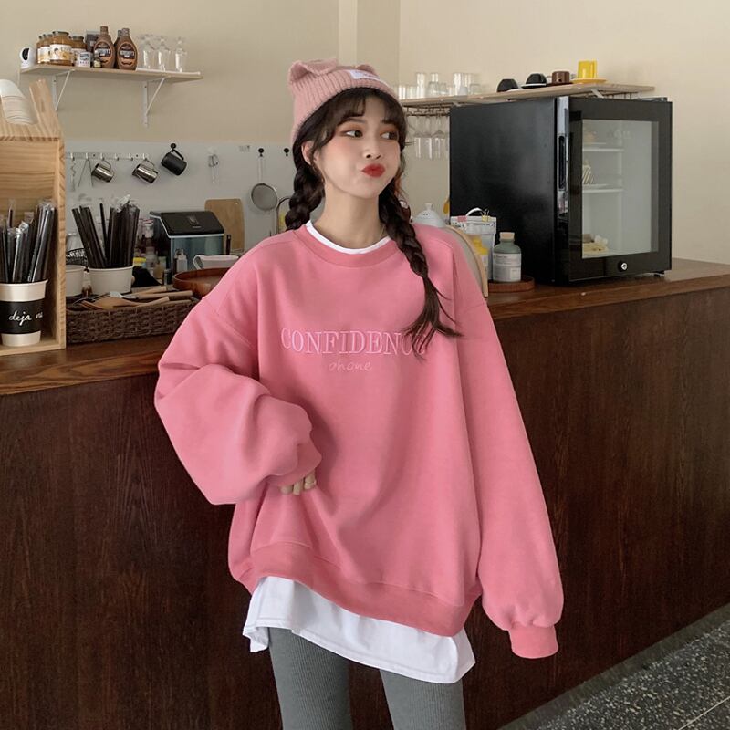 スプリングオータムセーター ルーズ刺繍ベルベットコート 春物 秋物 スーパーモール50389706497