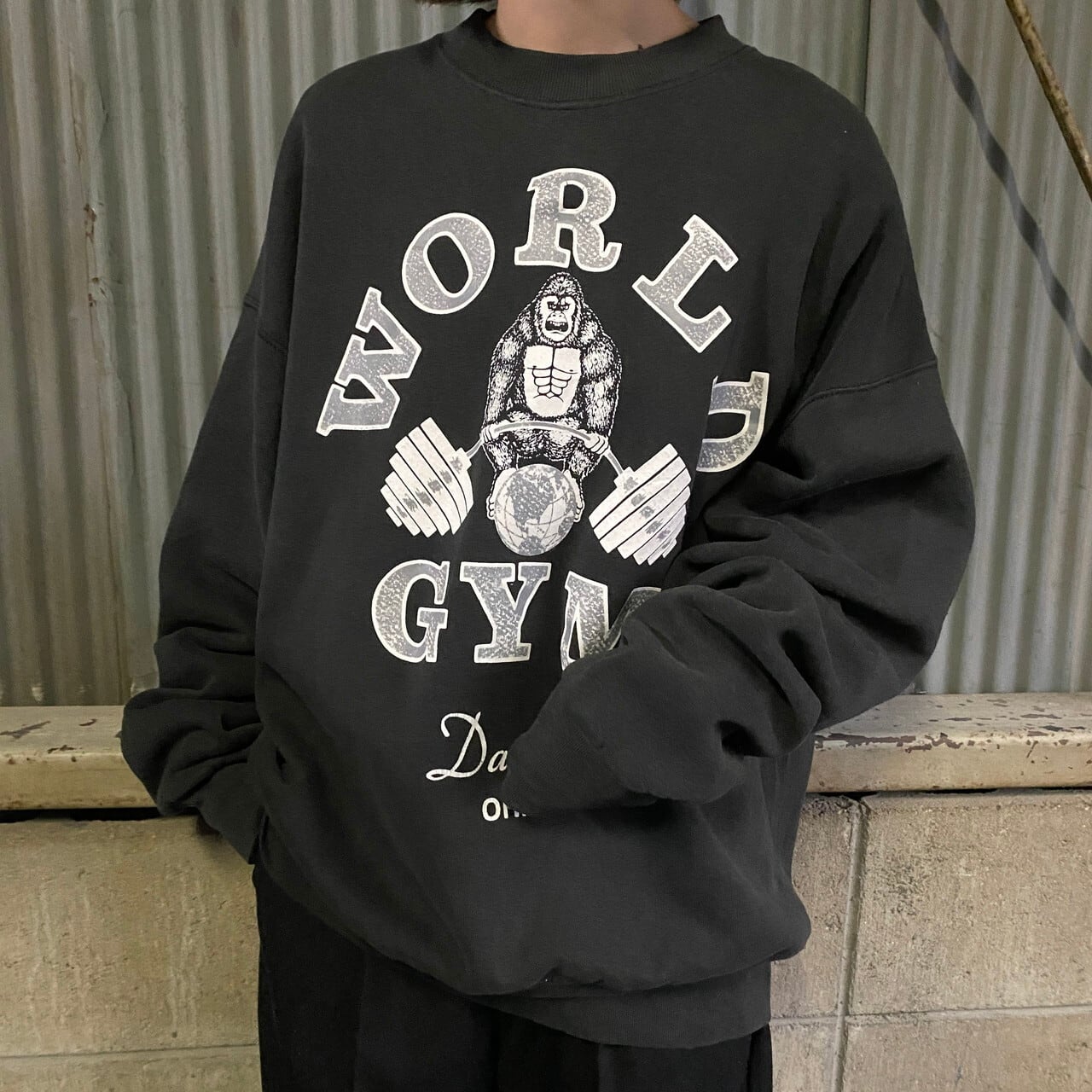 90年代 FRUIT OF THE LOOM WORLD GYM ロゴ プリント スウェットシャツ 