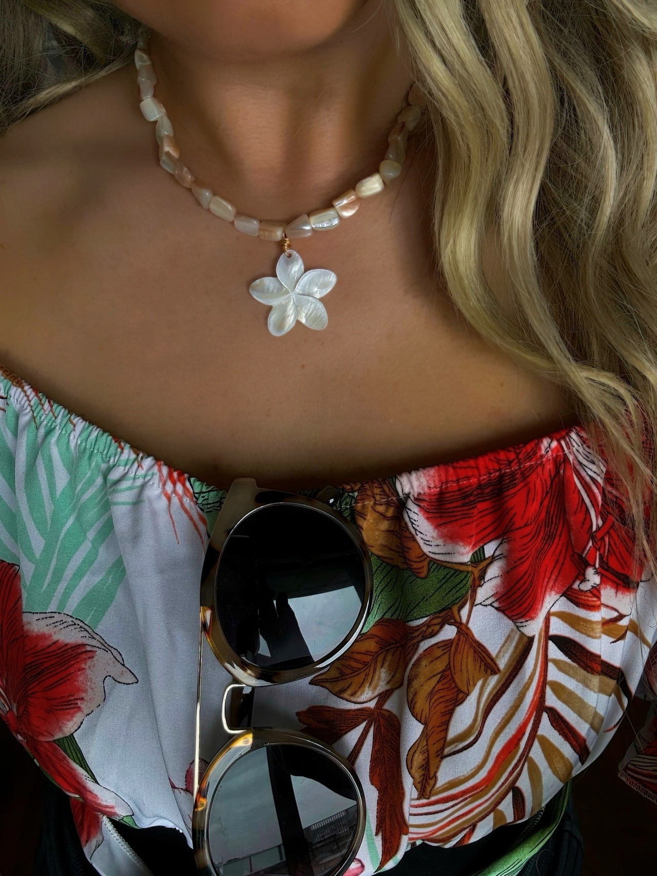 Hawaiian Big Plumeria necklace(ハワイアンビックプルメリアネックレス)
