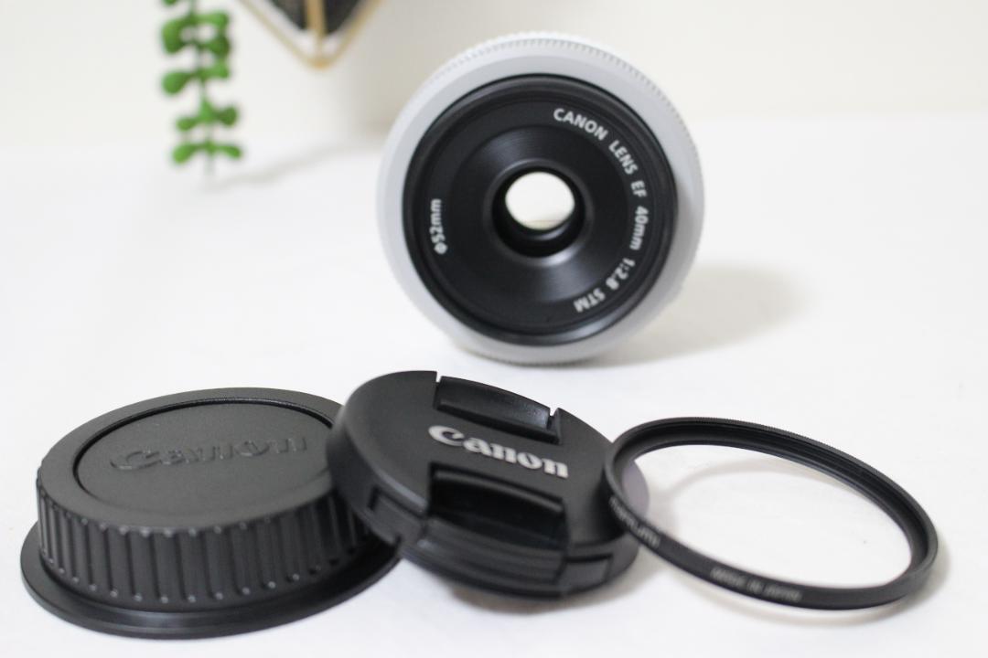 ★実用品★ Canon キャノン EF 40mm F2.8 STM ホワイト EFレンズ キヤノン 単焦点レンズ Canon EF40mm F2.8 STM ホワイト 中古