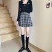 ✞ スカート ♡スタンダードチェック柄Aラインプリーツ レトロ ✞ゴスロリ SM ミリ 甘ロリ クラロリ 和ロリ エレガント 黒ロリ 姫ロリ 華ロリ BB-BB96673125561