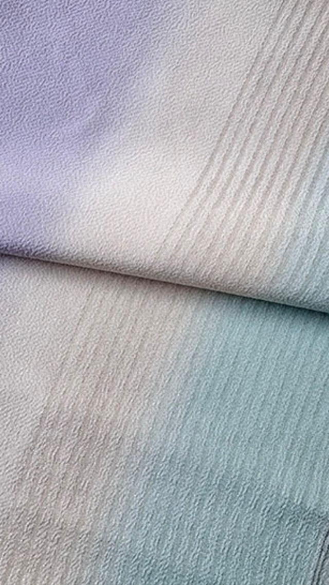 【和小物さくら・帯揚げ】 ちりめん➕絽ちりめん　三色ぼかし　帯揚げ　No.260205_12