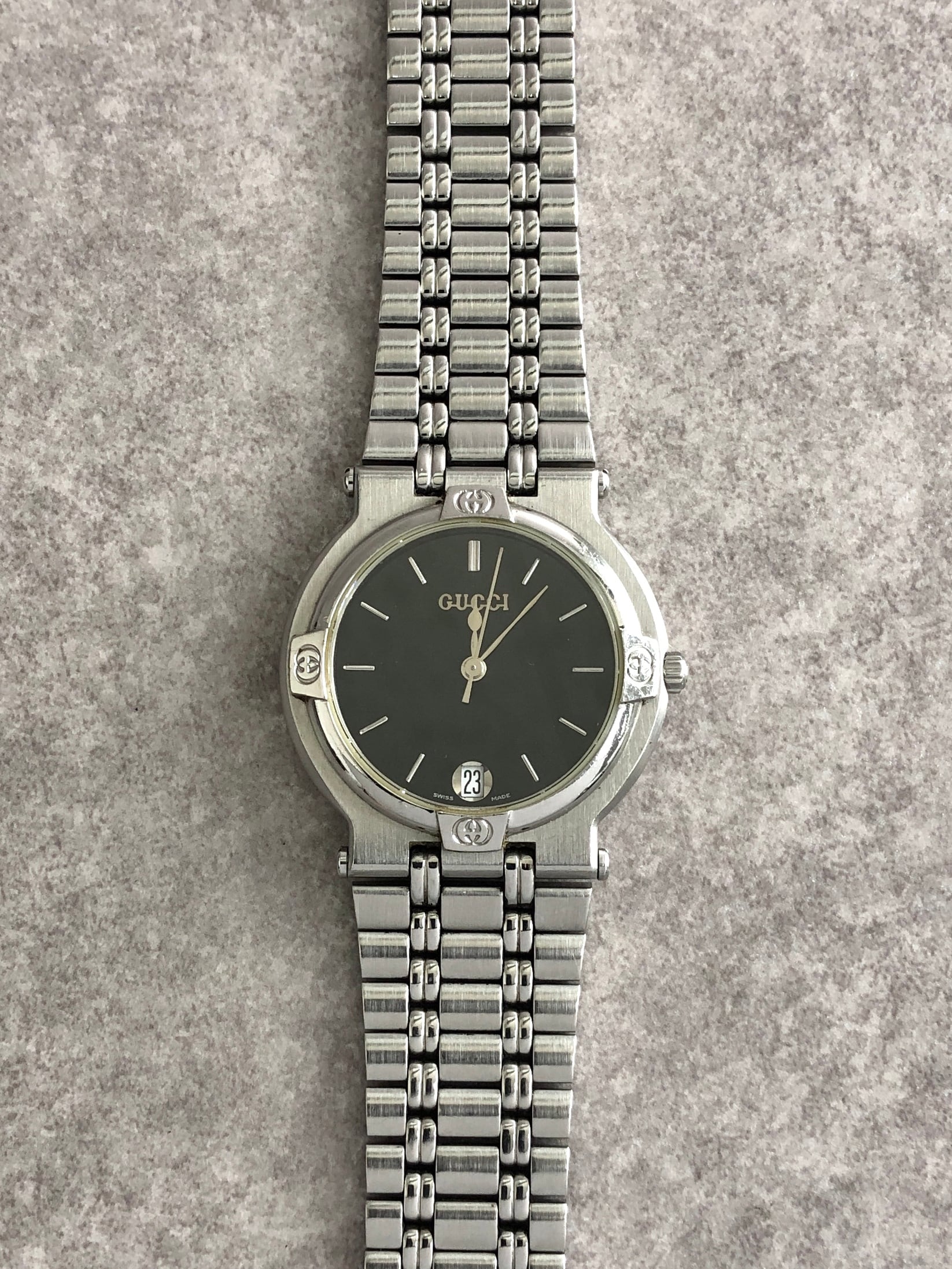 GUCCI グッチ 腕時計 シルバー ロゴ ステンレススチール 9100M vintage