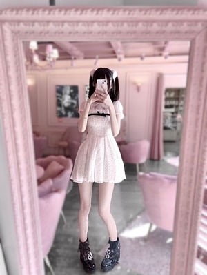 プリンセスドットワンピース（ブラウス＆キャミワンピセット）