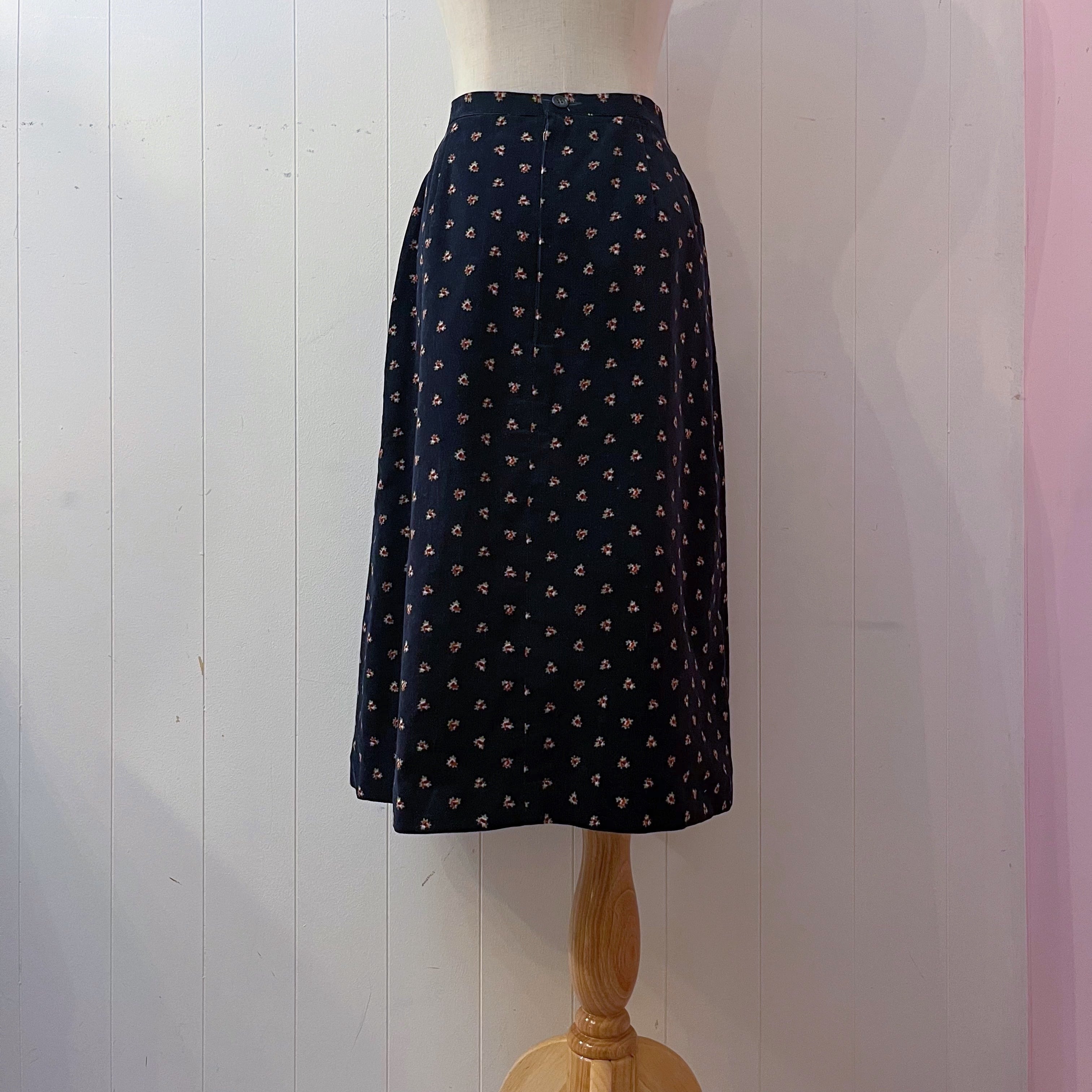 laura ashley / flower corduroy skirt