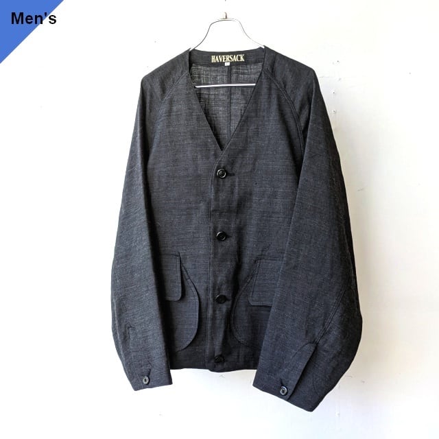 HAVERSACK リネンウールヘリンボーンノーカラージャケット Linen Wool Herringbone No-color Jacket