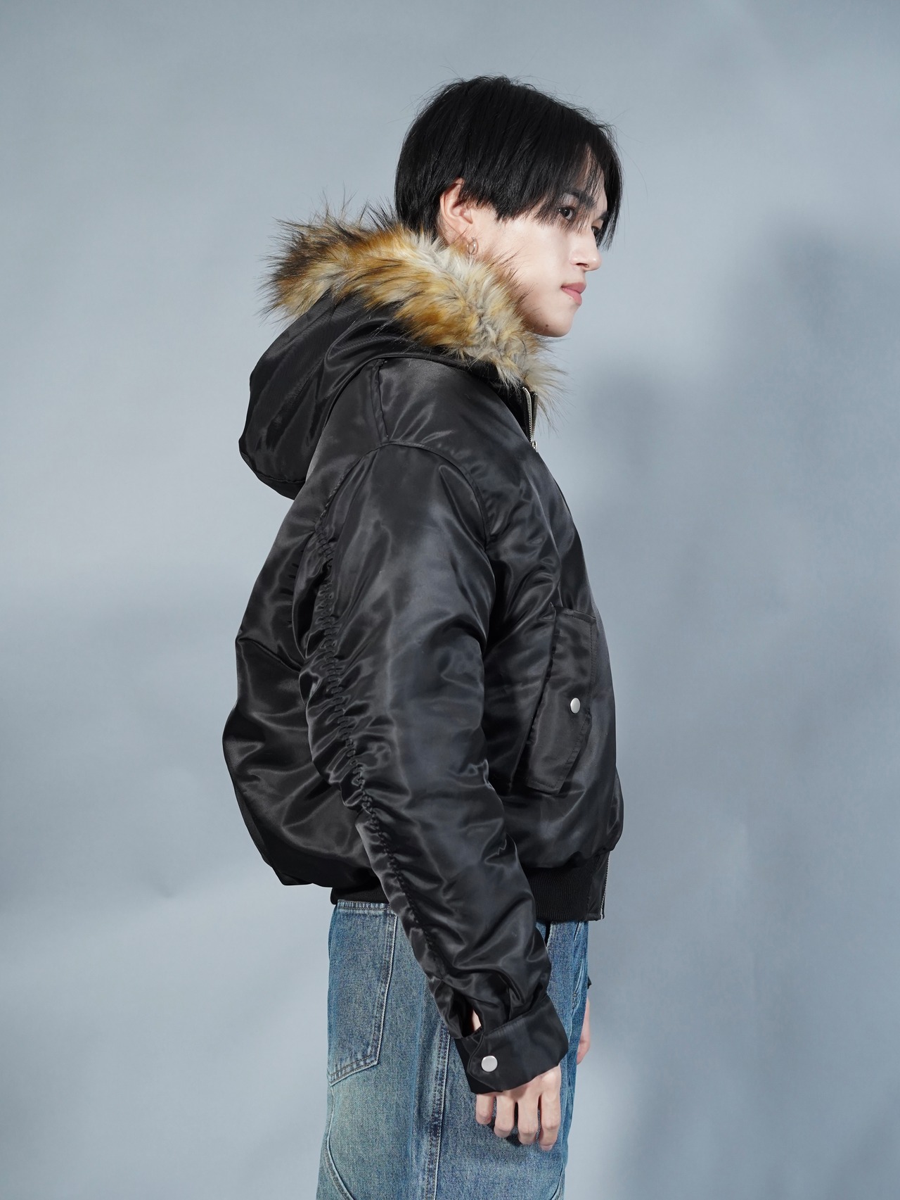 ALUDE SELECT】short fur flight jacket | 【ALUDE】韓国メンズ 