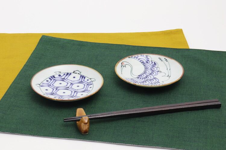 波佐見焼 翔芳窯 3寸皿 鶴亀 Hasami-yaki Plate 10cm #020 | 和食器の