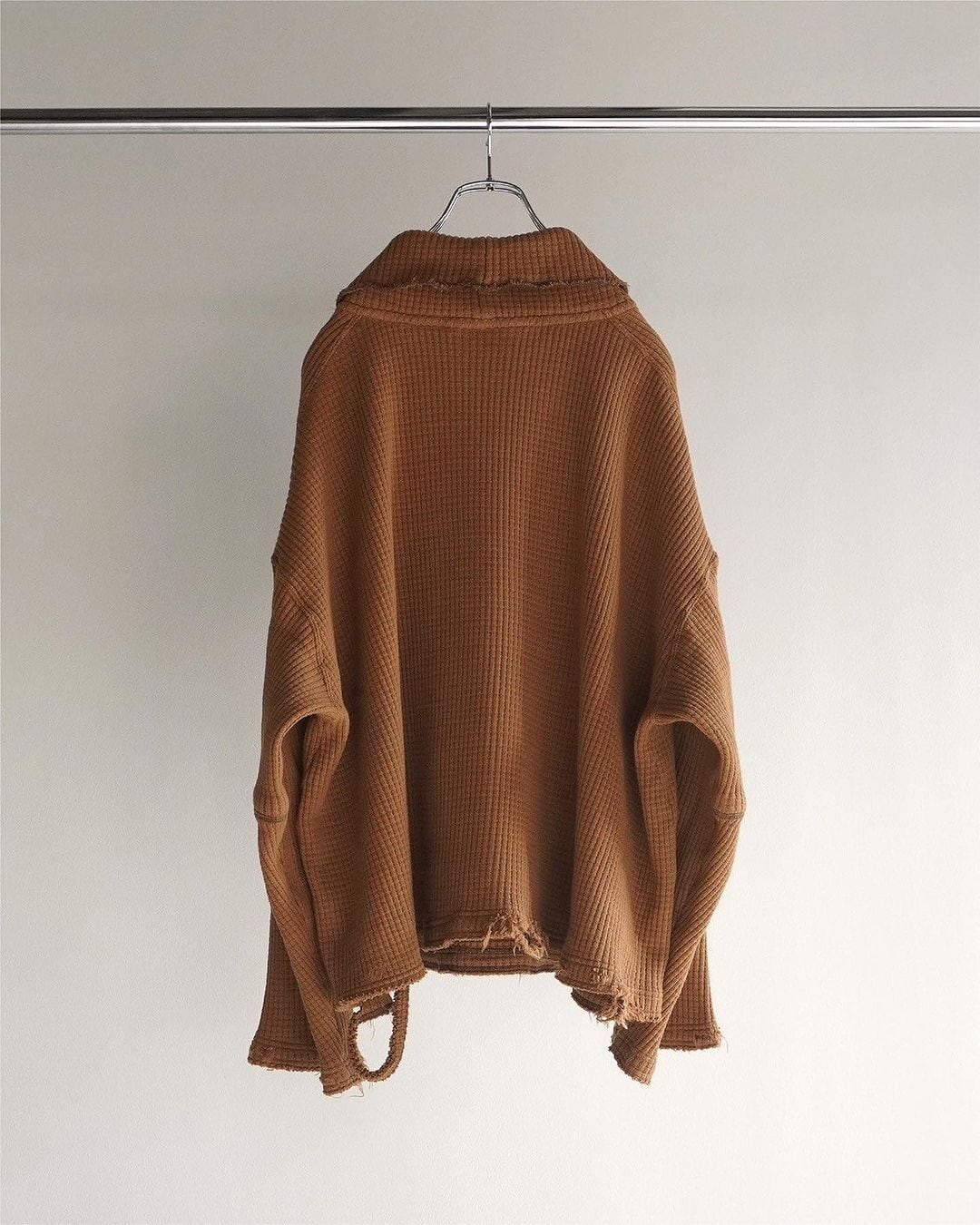24AW】ANCELLM HEAVYWAFFLE DAMAGE LS T-SHIRT (TERRACOTTA) ANC-CT73