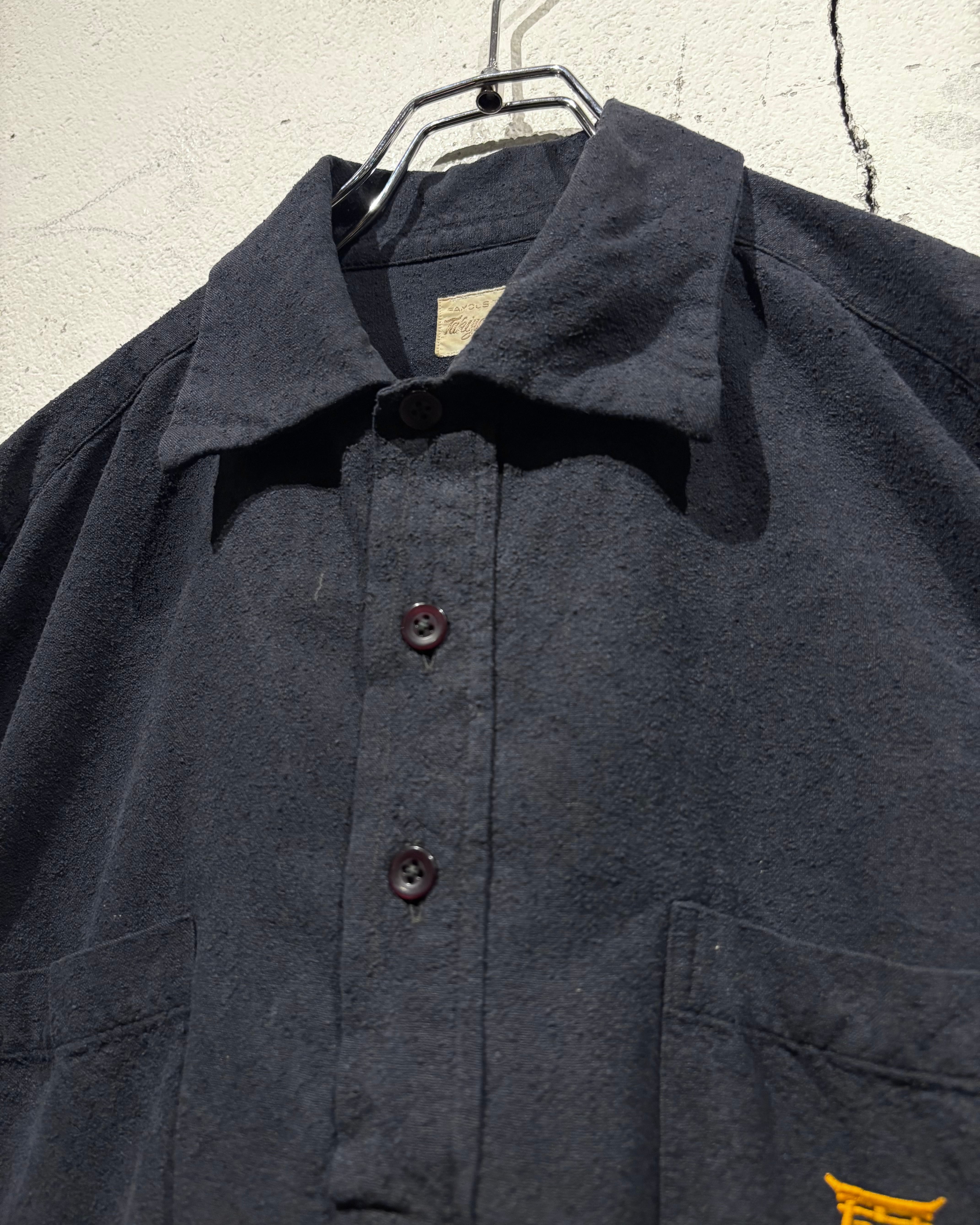 タキヤトップス3点 Caka otto】40's〜50's “TAKIYA” Custom-made Vintage L/S Raw Silk