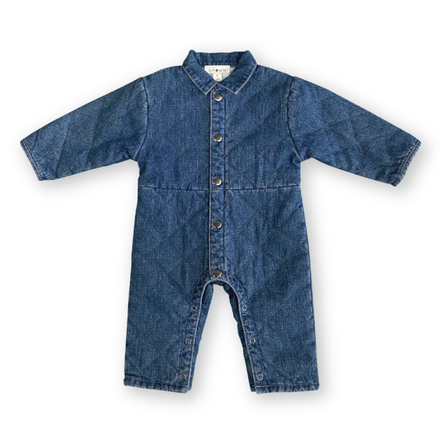 Grown /  Quilted Hemp Denim Boiler Suit - Denim（2,3,4）