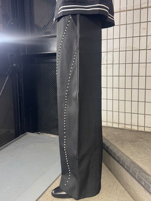 【ALUDE SELECT】studs curve wide slacks