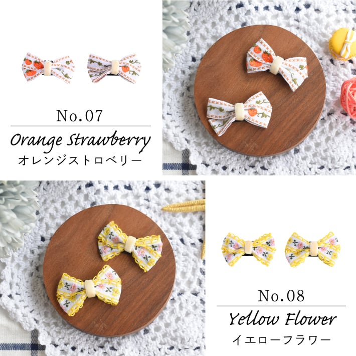 犬 ヘアアクセサリー] リボン コーム パッチン ピン 2点セット F