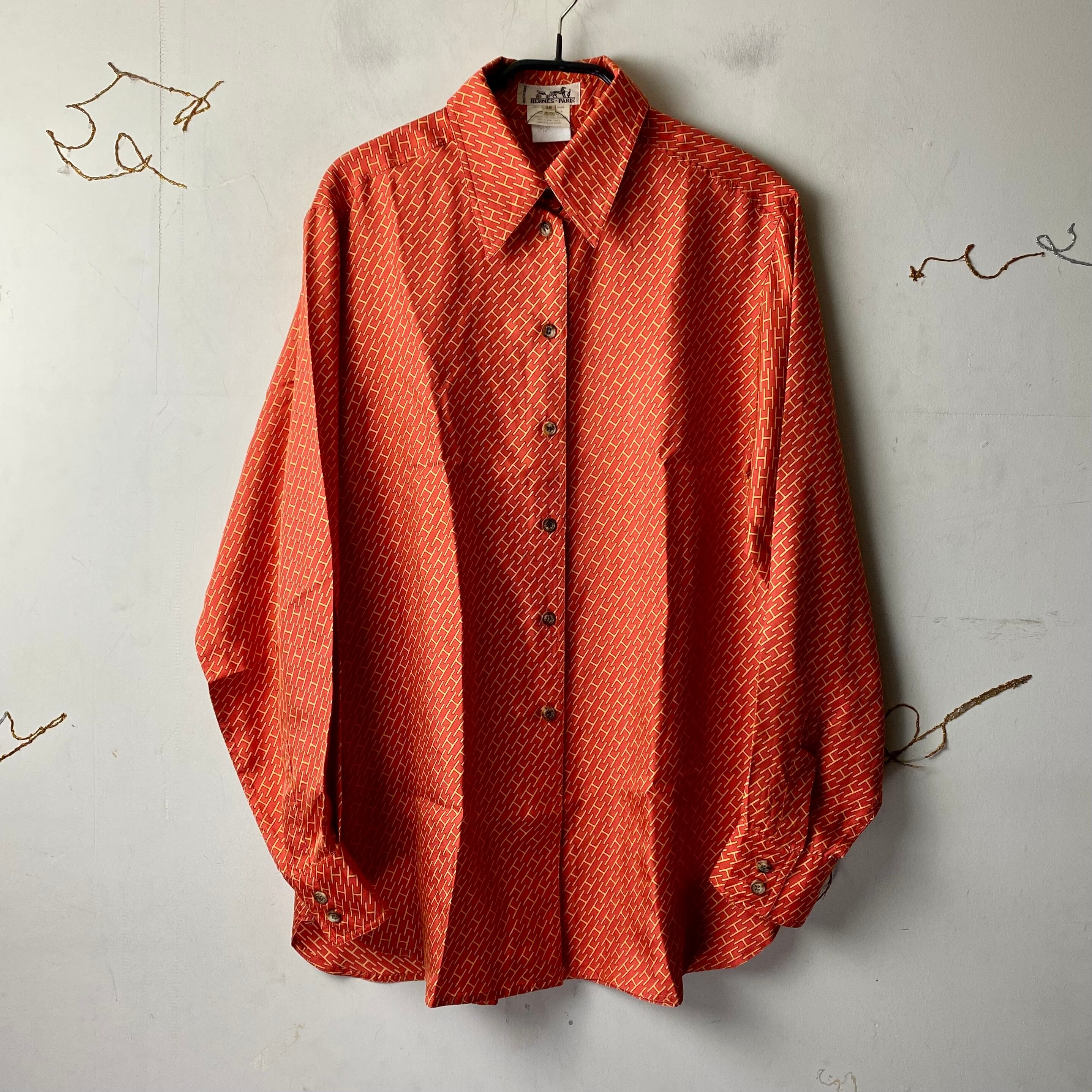 vintage HERMES “H” pattern silk shirt | NOIR ONLINE