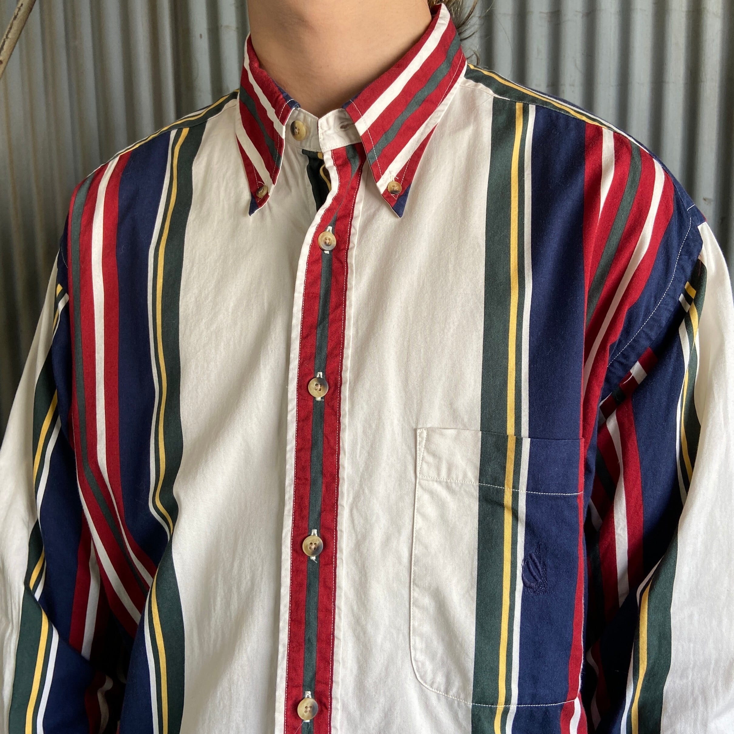 90年代 NAUTICA ノーティカ ワンポイントロゴ 刺繍 長袖 マルチ 