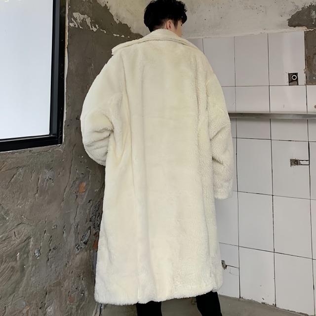 予約販売】ファーコート メンズ ボア ロング丈 もこもこ ビッグ 