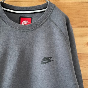 【NIKE】ナイキ Tech Fleece Crew スウェット トレーナー クルーネック ワンポイント ロゴ Sサイズ us古着