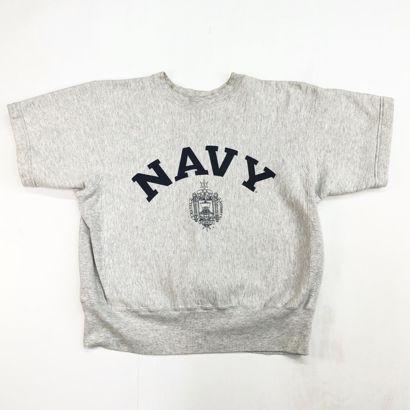 U.S. NAVY ラグランスリーブ 半袖スウェット THE COTTON EXCHANGE 90年代 リバースウィーブタイプ 半袖スウェット