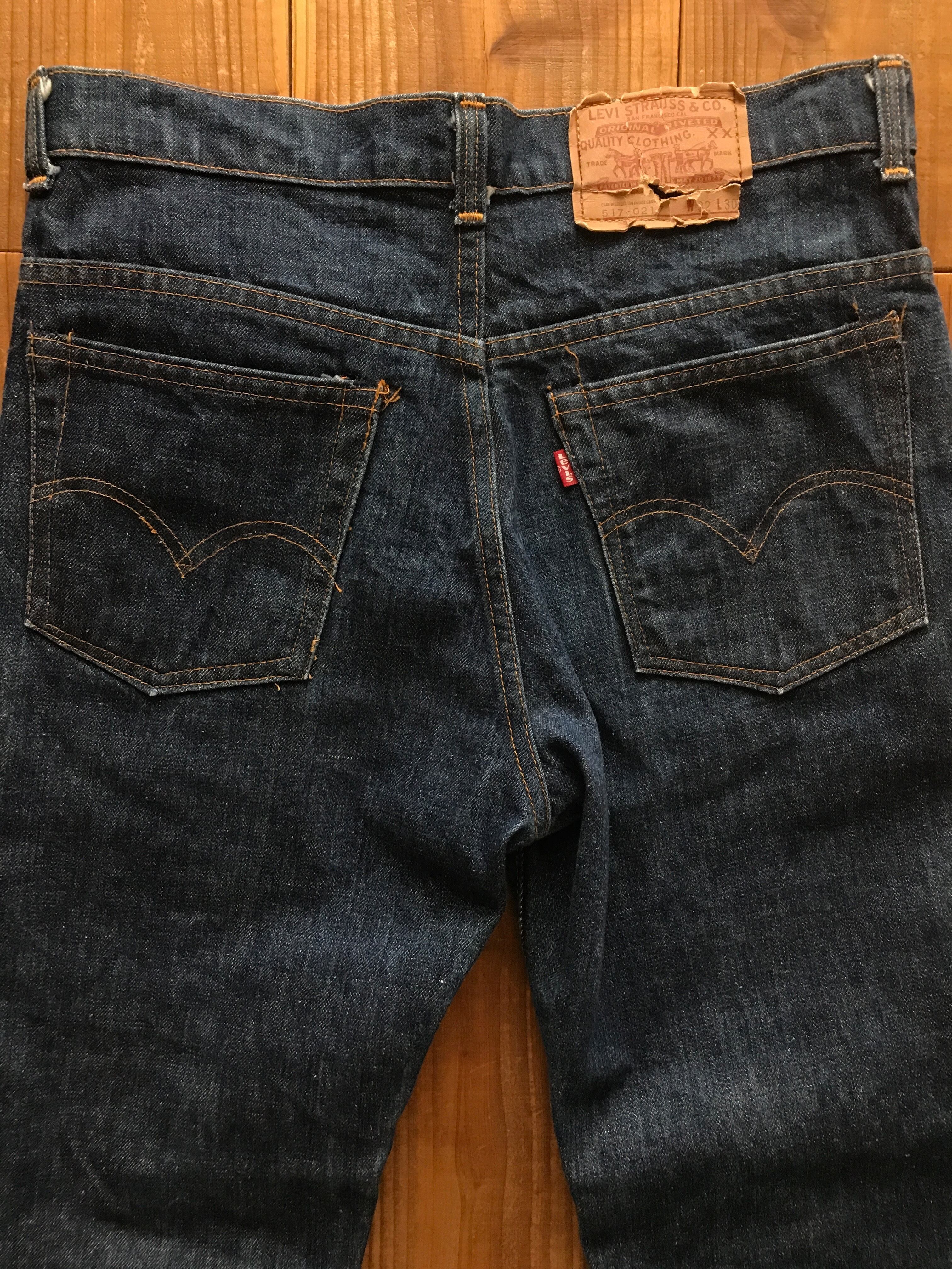 70'S Levi's 517 デニムパンツ　濃紺　16ボタン　表記(32×30)