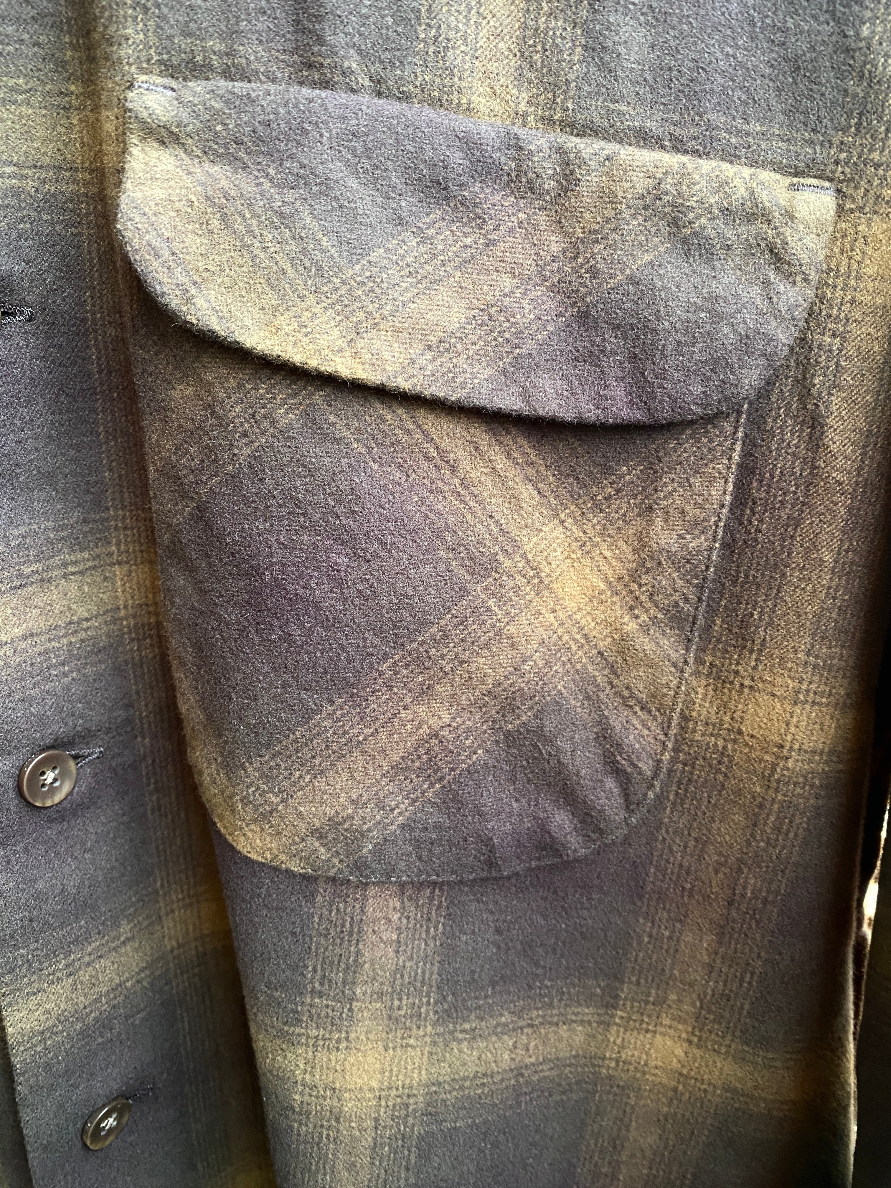 ペンドルトン コットンシャギー オンブレチェック オープンシャツ