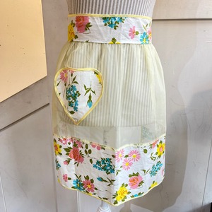 50's 60's yellow organdy apron