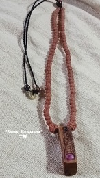【Teak Tree(チークの木)】ドラゴン彫刻★ルドラクシャ紐ネックレス