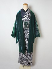 【即納品】Rumi Rock羽織　オーロラ　グリーン　[ B1055 B1056]