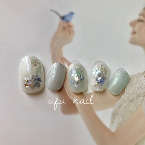 Happy blue bird nail♡