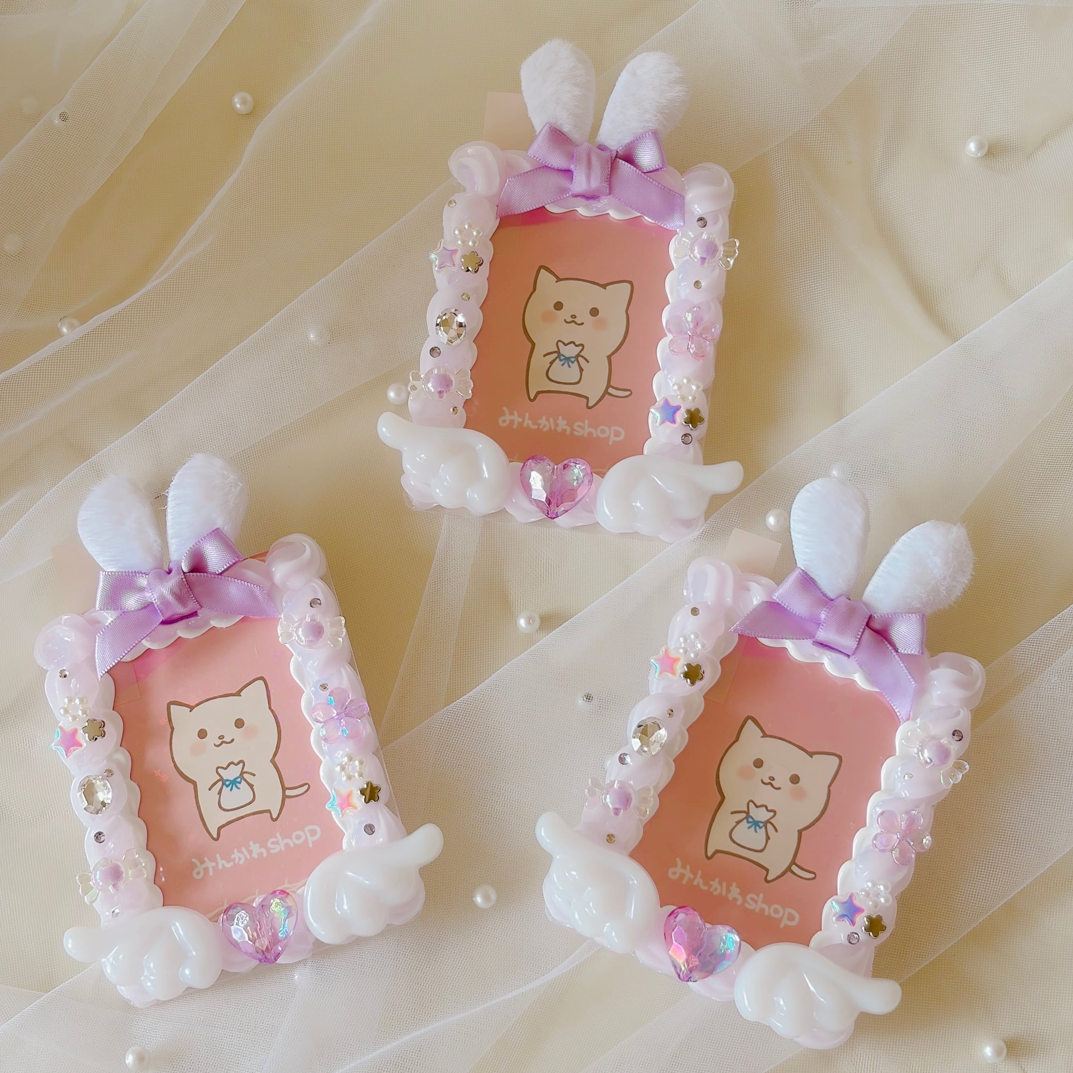 ホイップデコ トレカケースデコ】うさ耳ミルキーパープル | みんかわshop