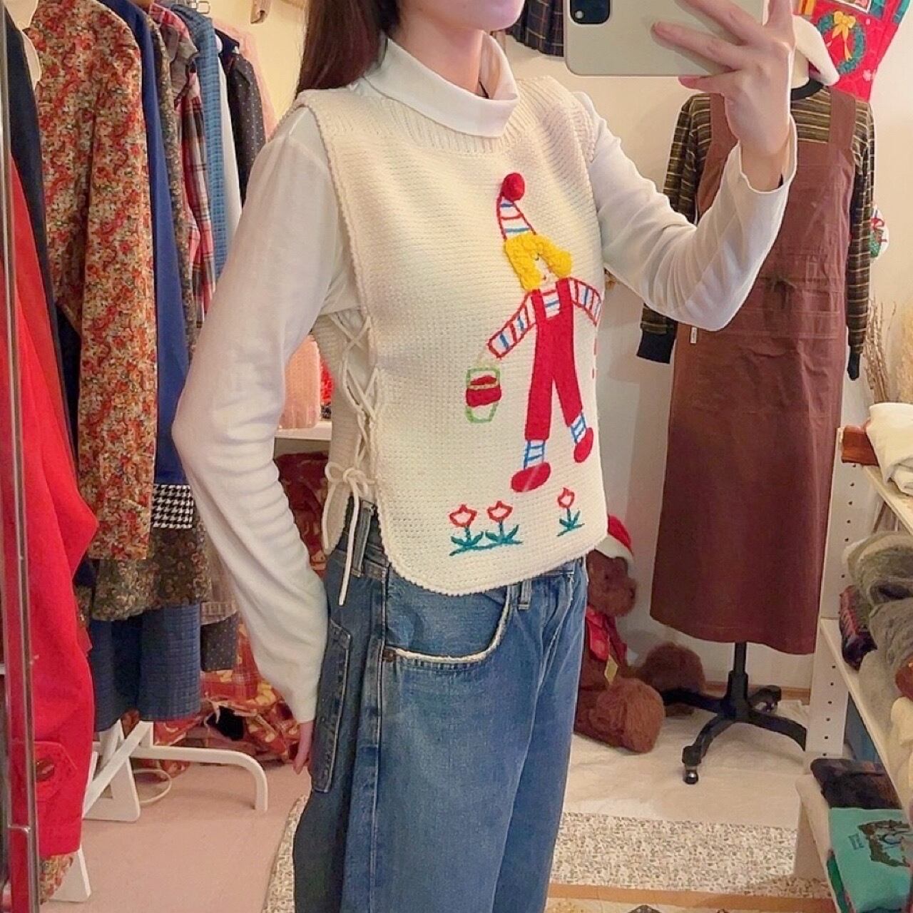 pierrot boy side ribbon vest