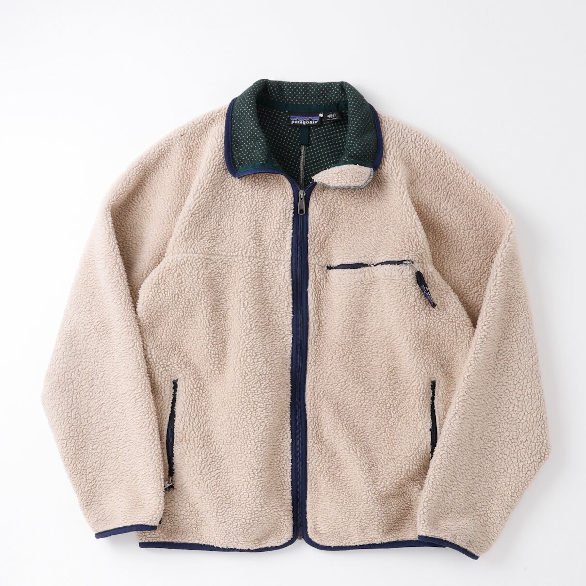 極美品】80s Patagonia fleece jacket Cardigan natural made in USA
