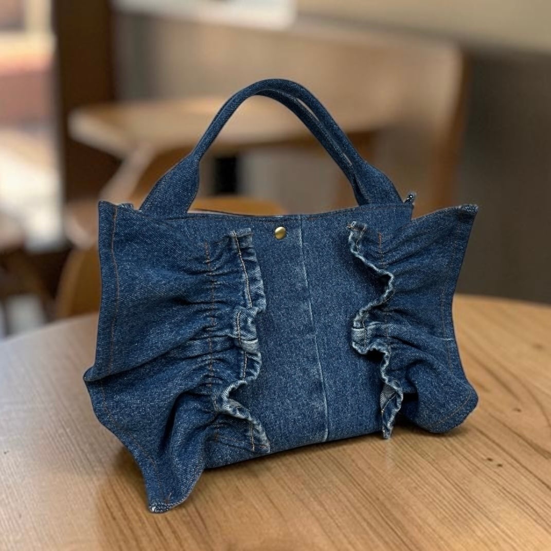 巾着2wayバッグ　トートバッグ　巾着　ショルダーバッグ　デニムリメイク デニムリメイク巾着ショルダー | PAY ID