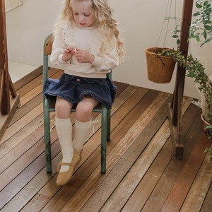 「予約販売」秋レース付きデニムスカート