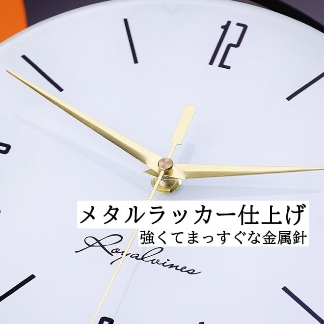 オレンジ ラウンド クリエイティブ クロック 掛け時計 見やすい文字盤