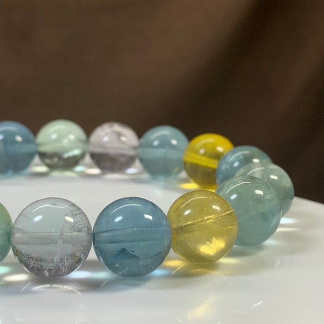 涼しい爽やか系☆大玉フローライト ブレスレット