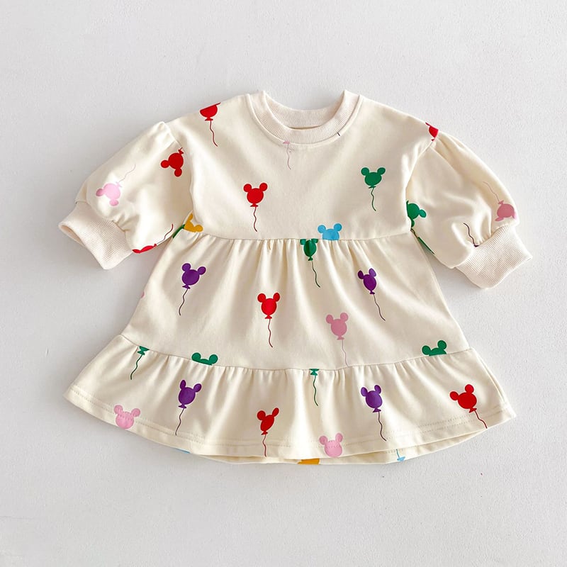 BABY&KID】春作ミッキー風船柄ワンピースORセットアップ | 韓国子供服