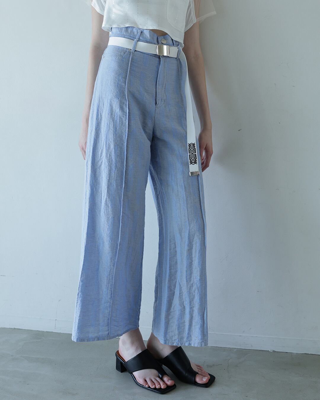Stripe Jacquard Wide Pants
