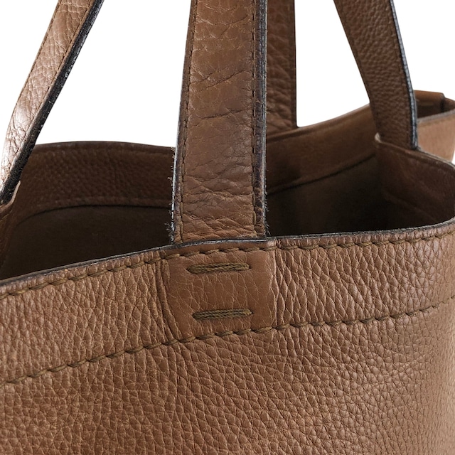 GUCCI グッチ トートバッグ ブラウン ロゴ型押し レザー vintage ヴィンテージ オールド 7tbu4m
