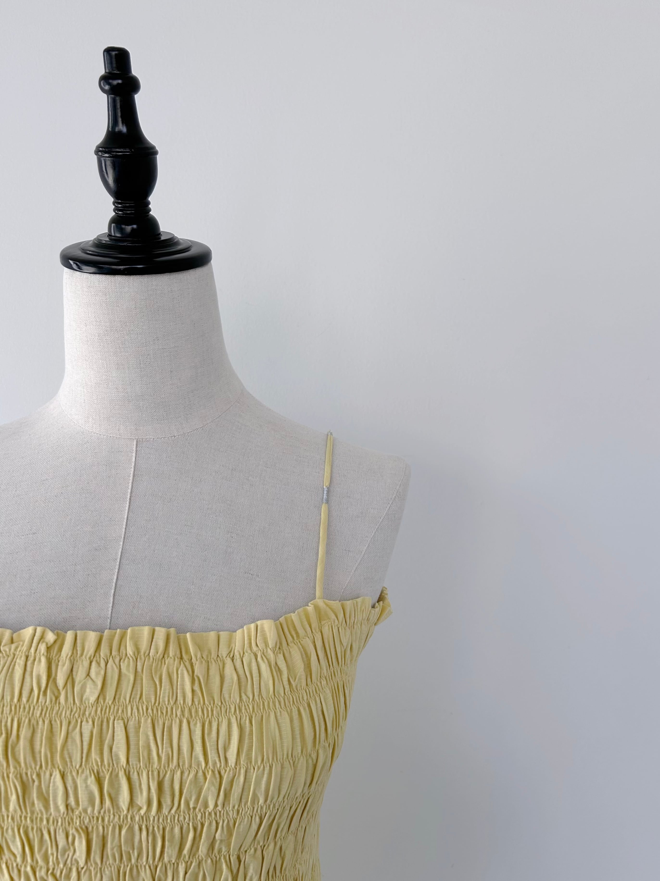 Sara Mallika Cotton Stripe Jaquard Shirring Top | KOKO