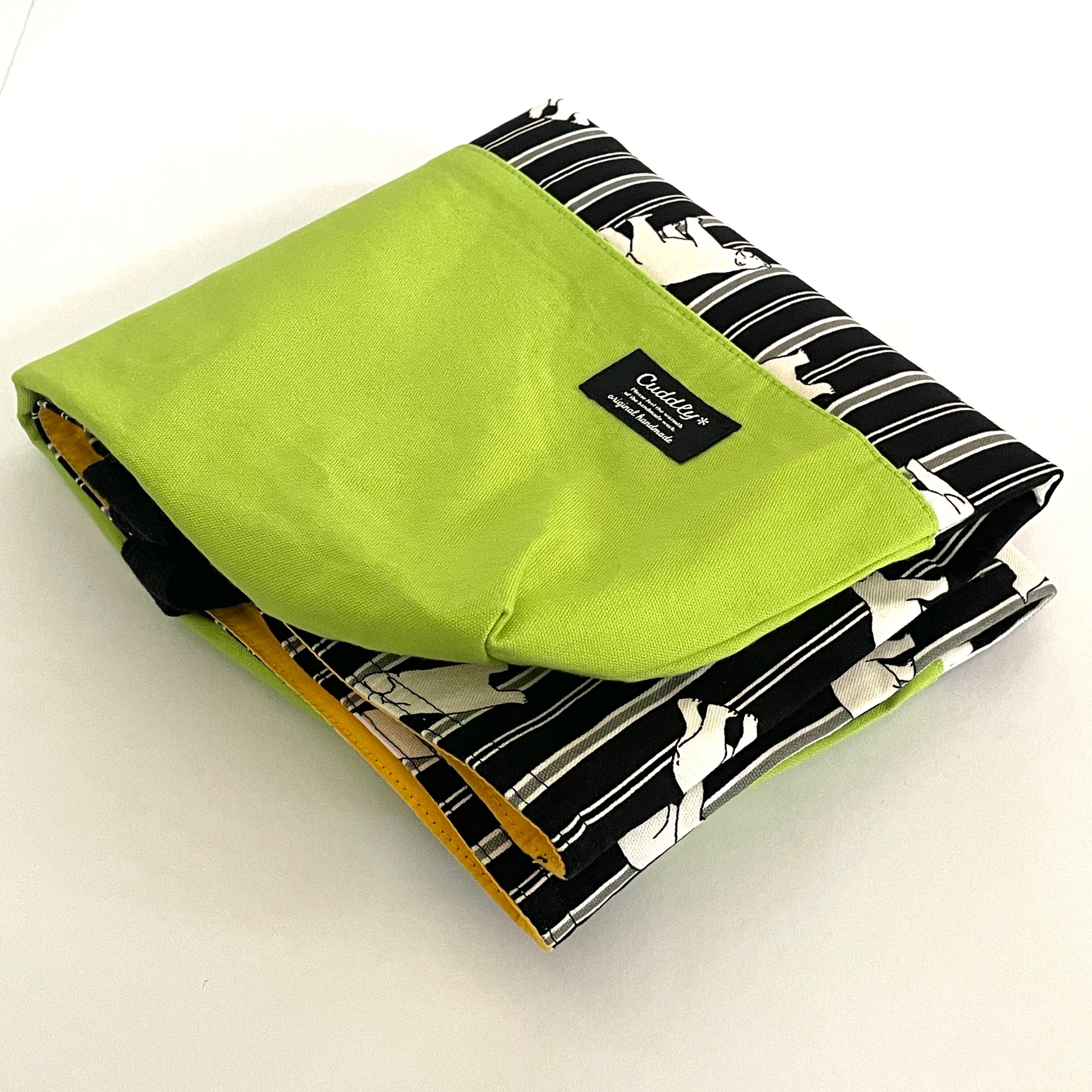 大きめサイズ 白くまレッスンバッグ 大きめ内ポケット付 38×45