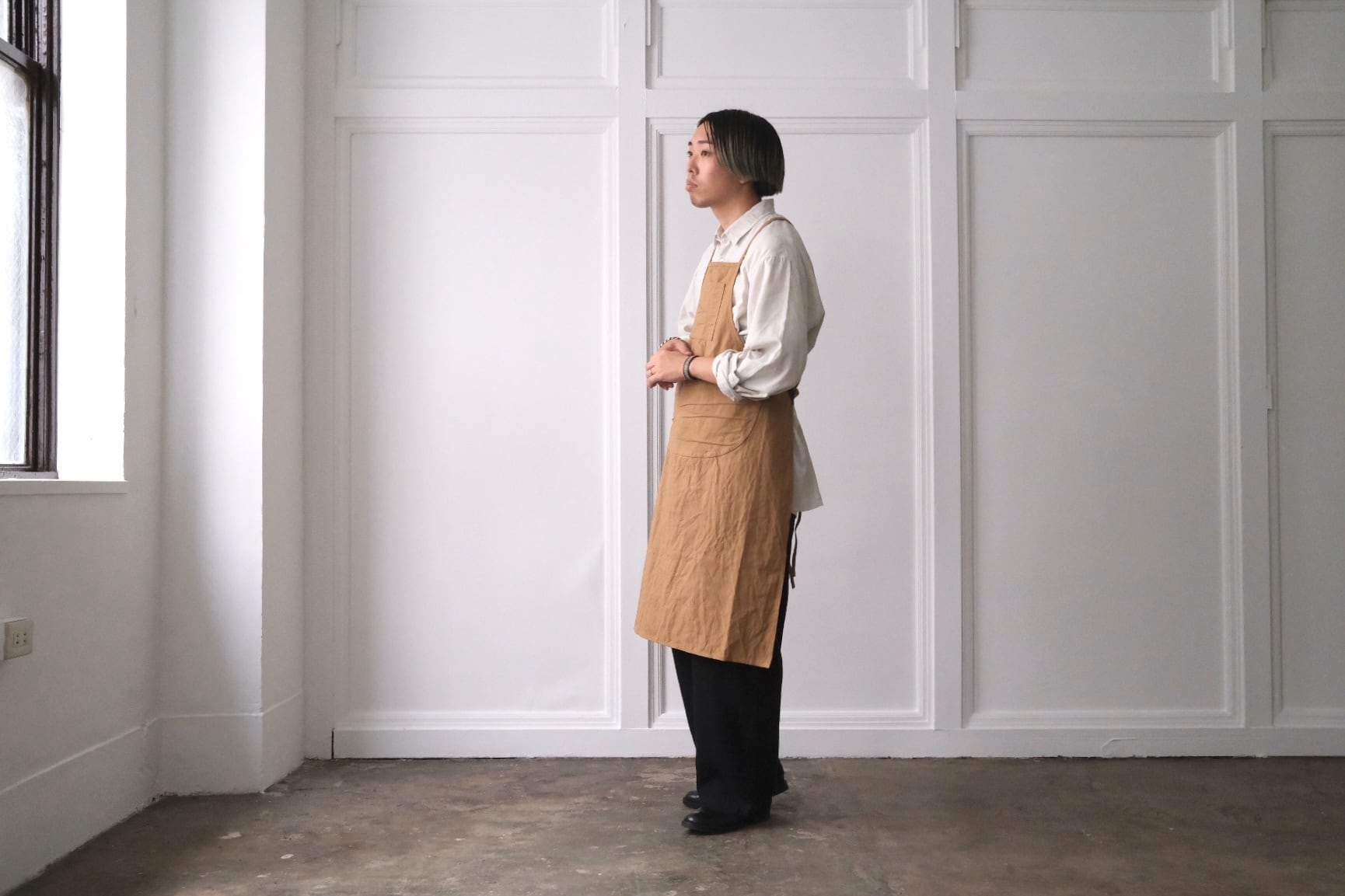 日本製 UTO (ユート)﻿ "M-71 work apron"﻿ ワークエプロン / イエローブラウン / ミリタリー、ワーク