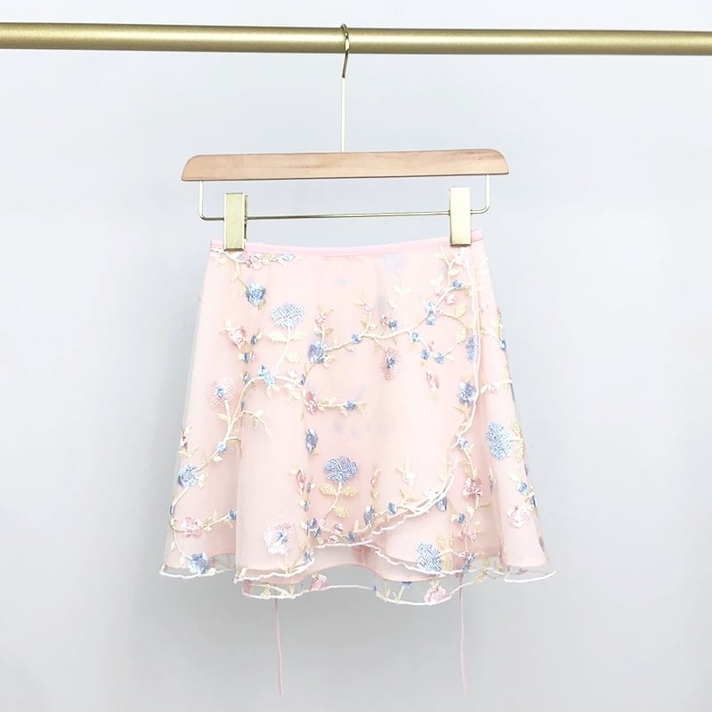 花柄刺繍レースバレエ巻きスカート | Ballet Shop Flora