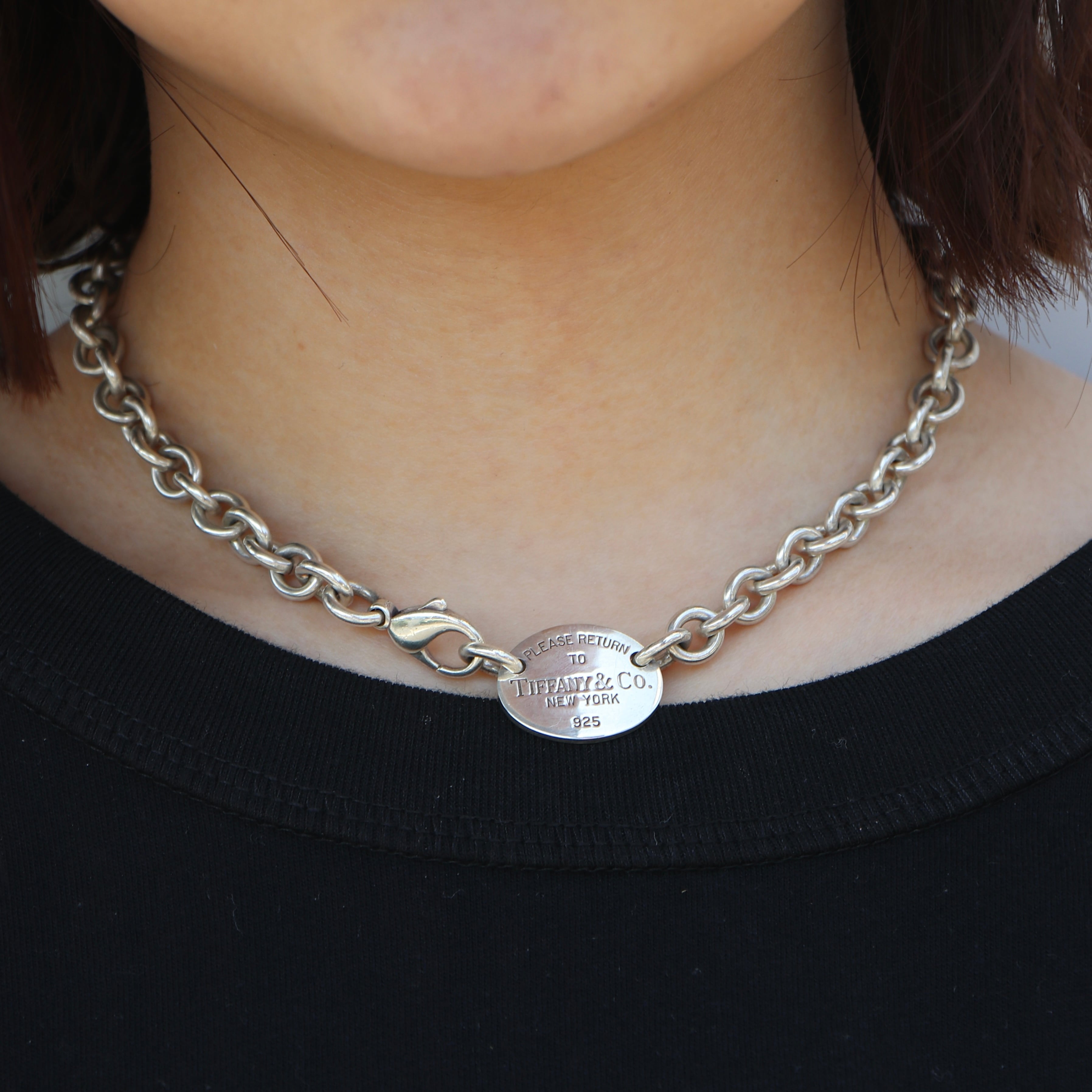 Tiffany&Co. ティファニー オーバルタグ チョーカーネックレス  