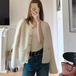 ニットカーディガン レディース セーター ニットジャケット ラウンドネック 長袖 ゴールドボタン ショート丈 クロップド丈 かわいい きれいめ 上品 エレガント カジュアル カーディガン おしゃれ