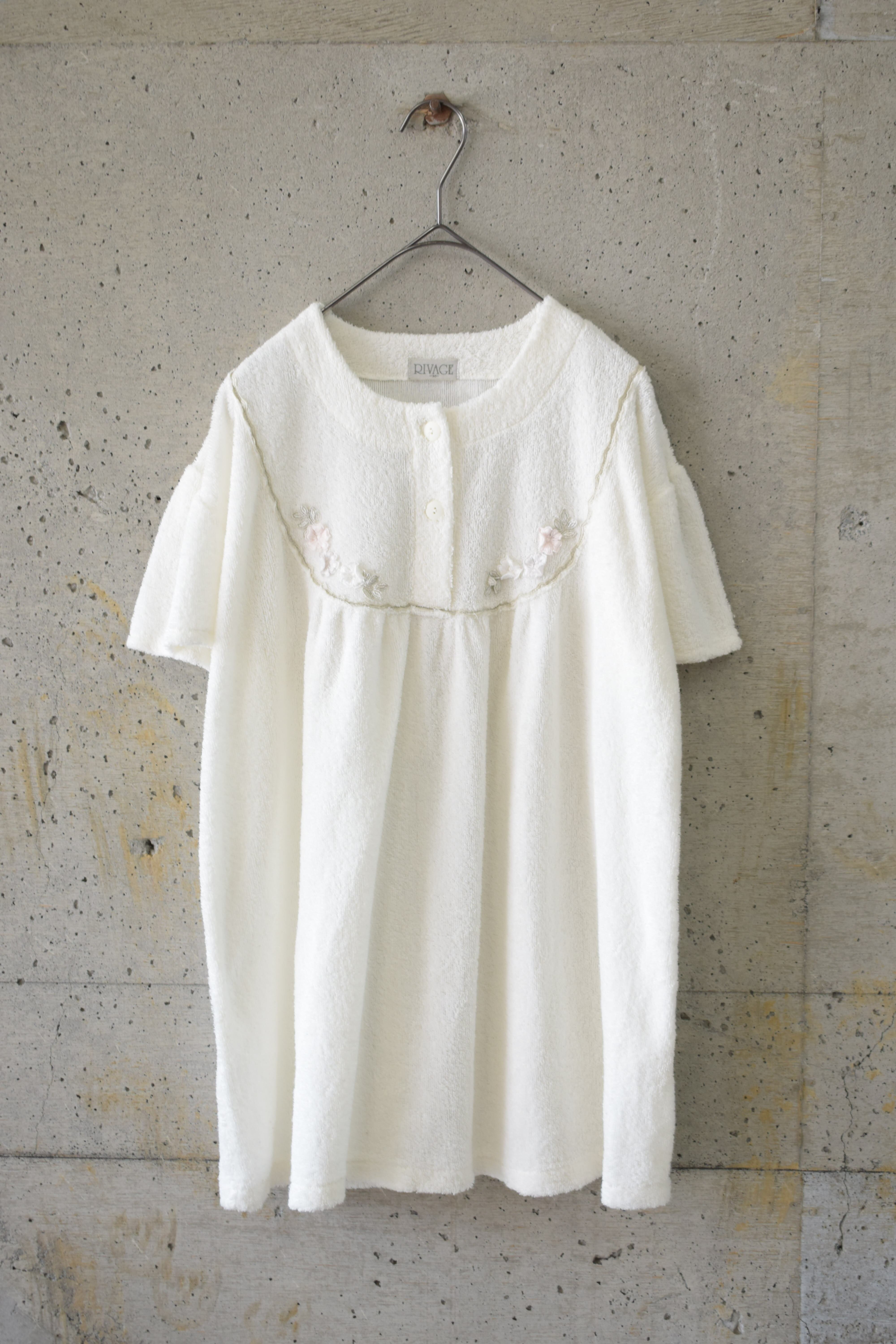 Floral-Embroidered Terry Cloth Tunic