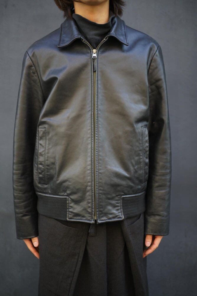 BANANA REPUBLIC] Vintage single zip up leather jacket [1990s