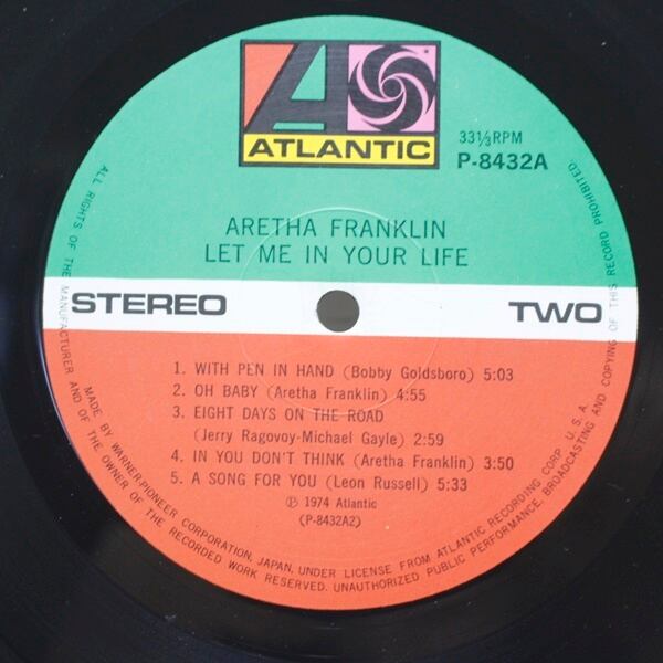 Aretha Franklin / Let Me In Your Life [P-8432A] - 画像4