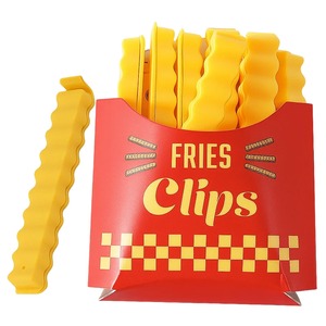 【在庫のみ】ZTFT 12個セット キッチングッズ おもしろ雑貨 便利グッズ おもしろ フライドポテト型クリップ キッチン マグネット付き 雑貨 食品保存 密閉 整理 （製品の内容：ポテトフライ封口クリップの冷蔵庫マグネット1個セット）