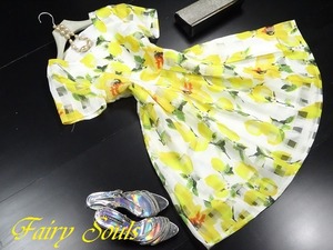 ★送料無料★9号（M）☆大花柄ノースリーブサテンワンピース(OPN5057) 